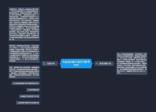 先偷盗后敲诈是否构数罪并罚