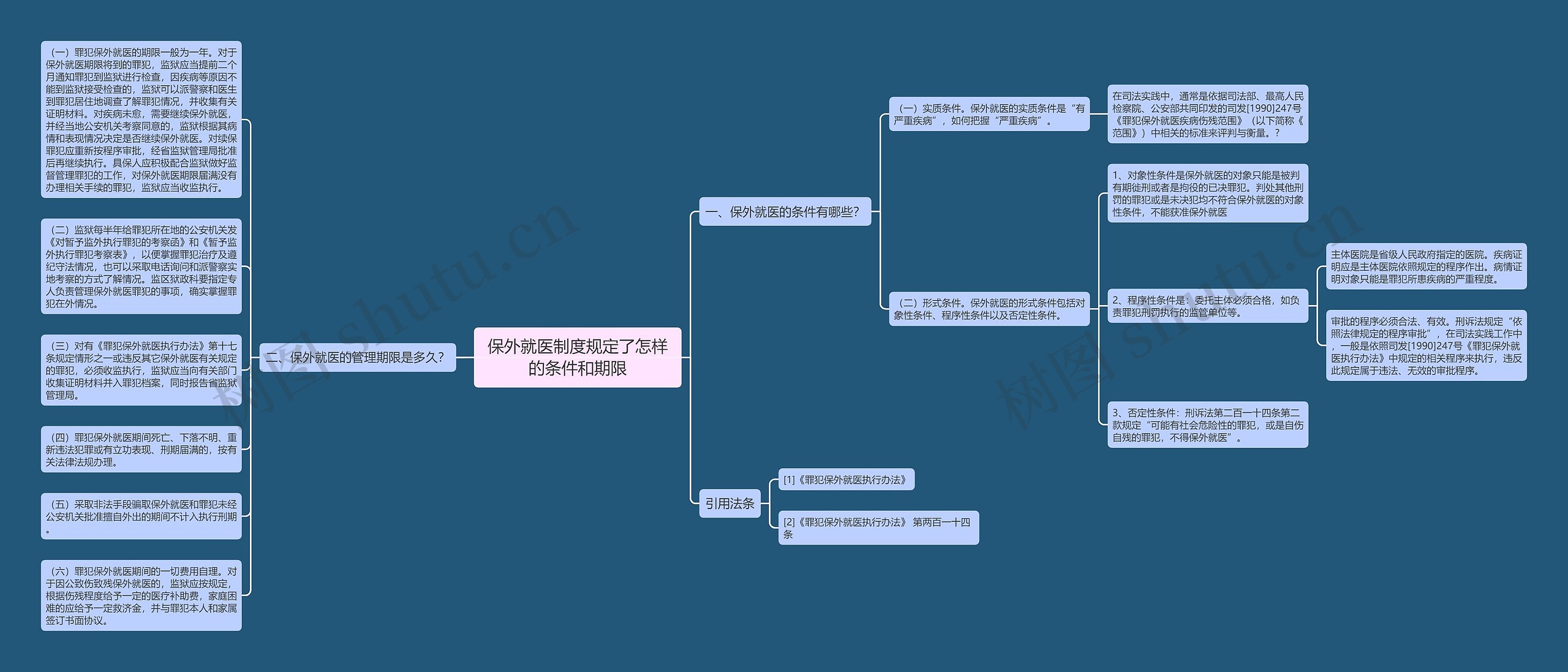 保外就医制度规定了怎样的条件和期限思维导图