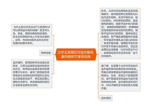 北京五类罪犯可监外服刑 服刑期间可享受低保
