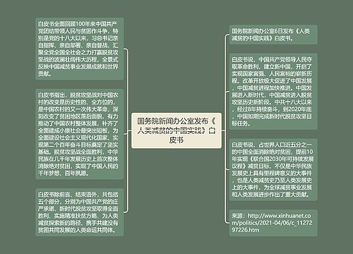 国务院新闻办公室发布《人类减贫的中国实践》白皮书