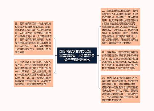 国务院南水北调办公室、国家发改委、水利部联合关于严格控制南水