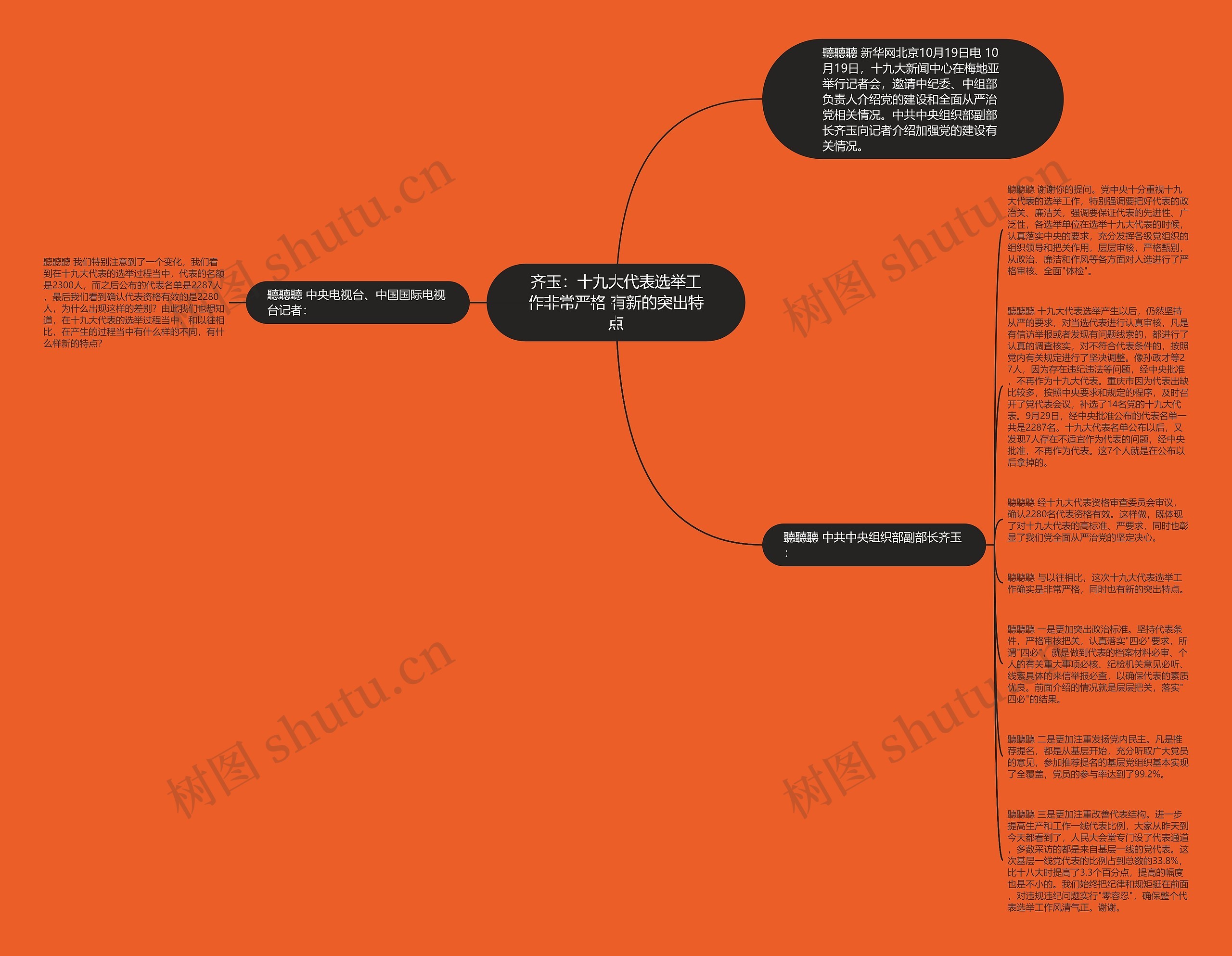 齐玉：十九大代表选举工作非常严格 有新的突出特点思维导图