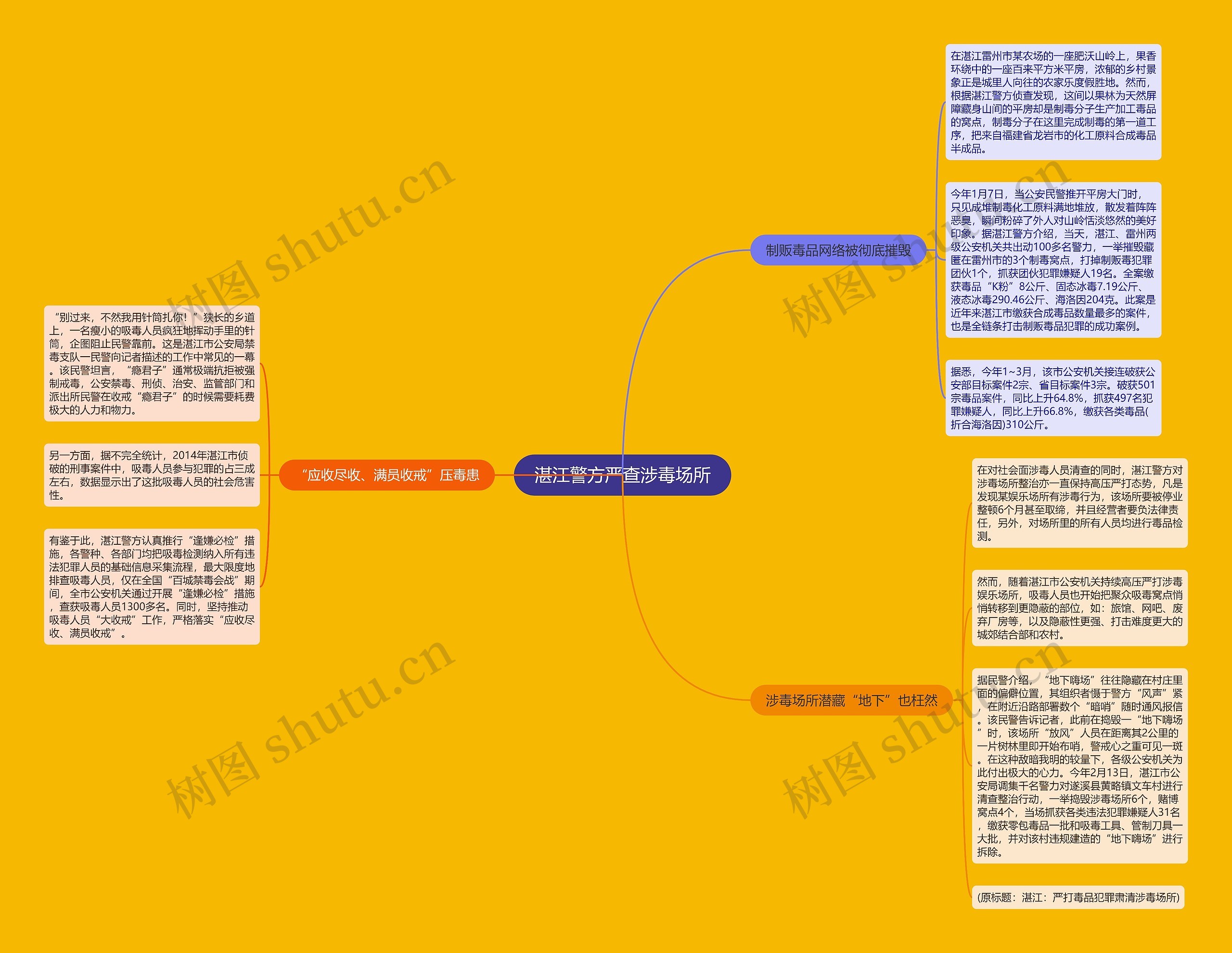 湛江警方严查涉毒场所思维导图