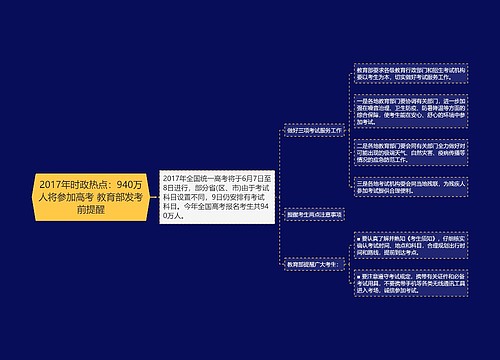 2017年时政热点：940万人将参加高考 教育部发考前提醒