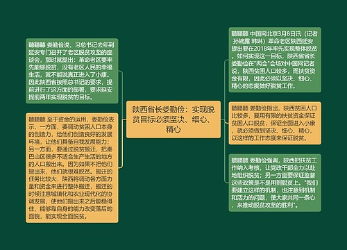 陕西省长娄勤俭：实现脱贫目标必须坚决、细心、精心