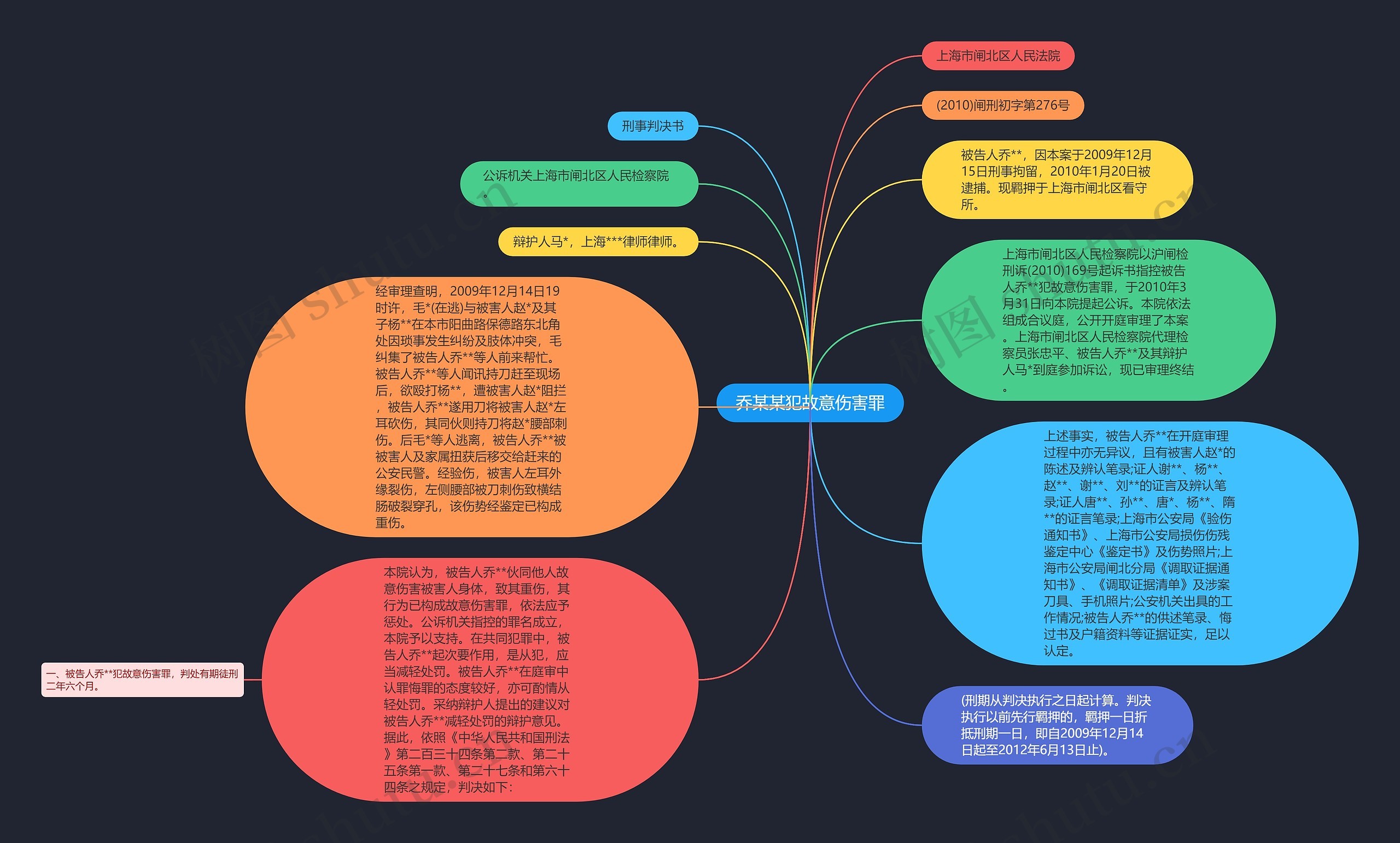 乔某某犯故意伤害罪思维导图