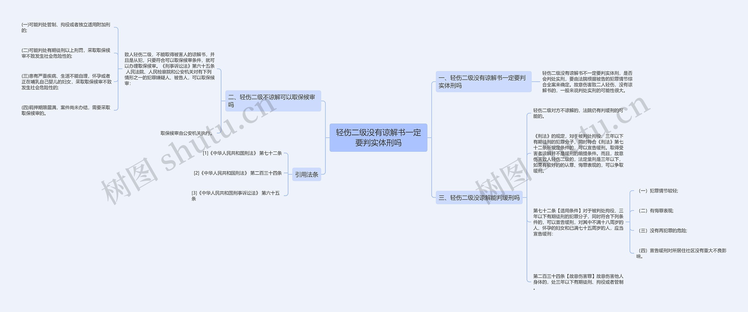 轻伤二级没有谅解书一定要判实体刑吗思维导图