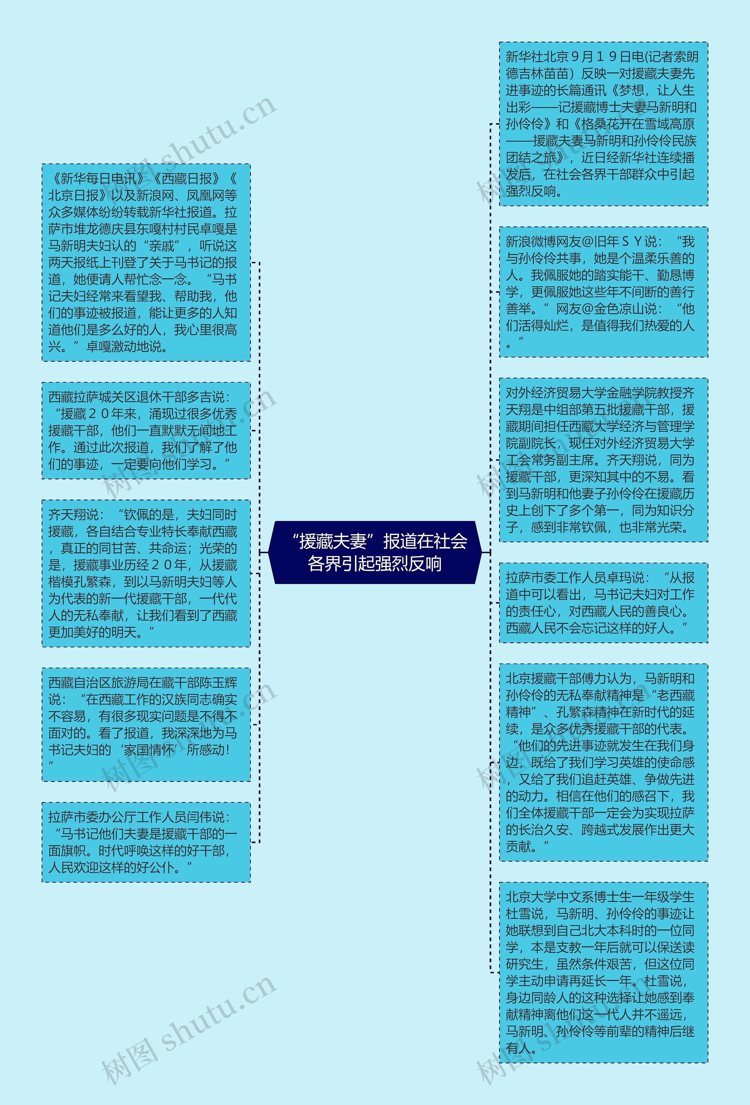 “援藏夫妻”报道在社会各界引起强烈反响思维导图