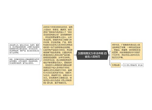 加盟销售实为非法传销 四被告人领刑罚