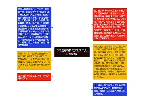 3年封存超12万未成年人犯罪记录