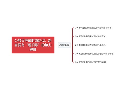 公务员考试时政热点：新官要有“理旧账”的接力思维