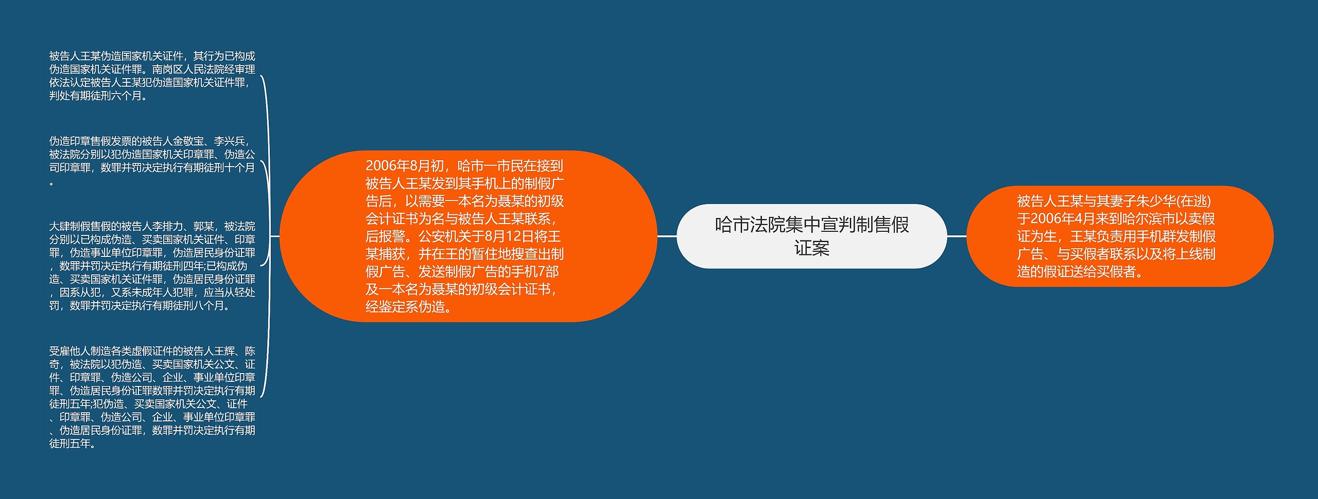 哈市法院集中宣判制售假证案思维导图