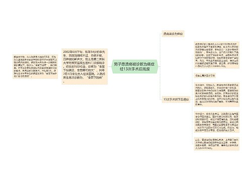 男子患溃疡被诊断为癌症 经13次手术后残废