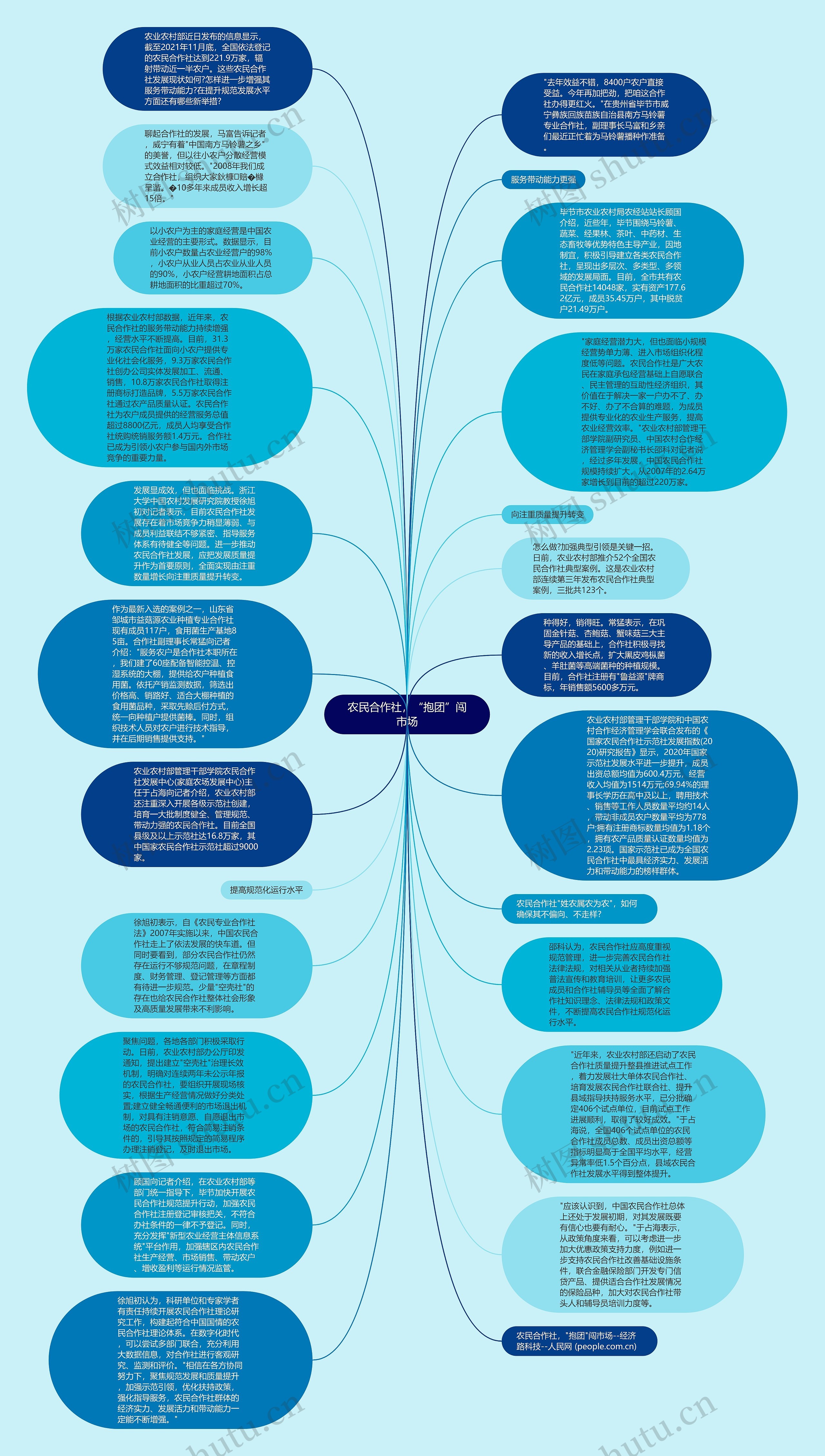 农民合作社，“抱团”闯市场思维导图
