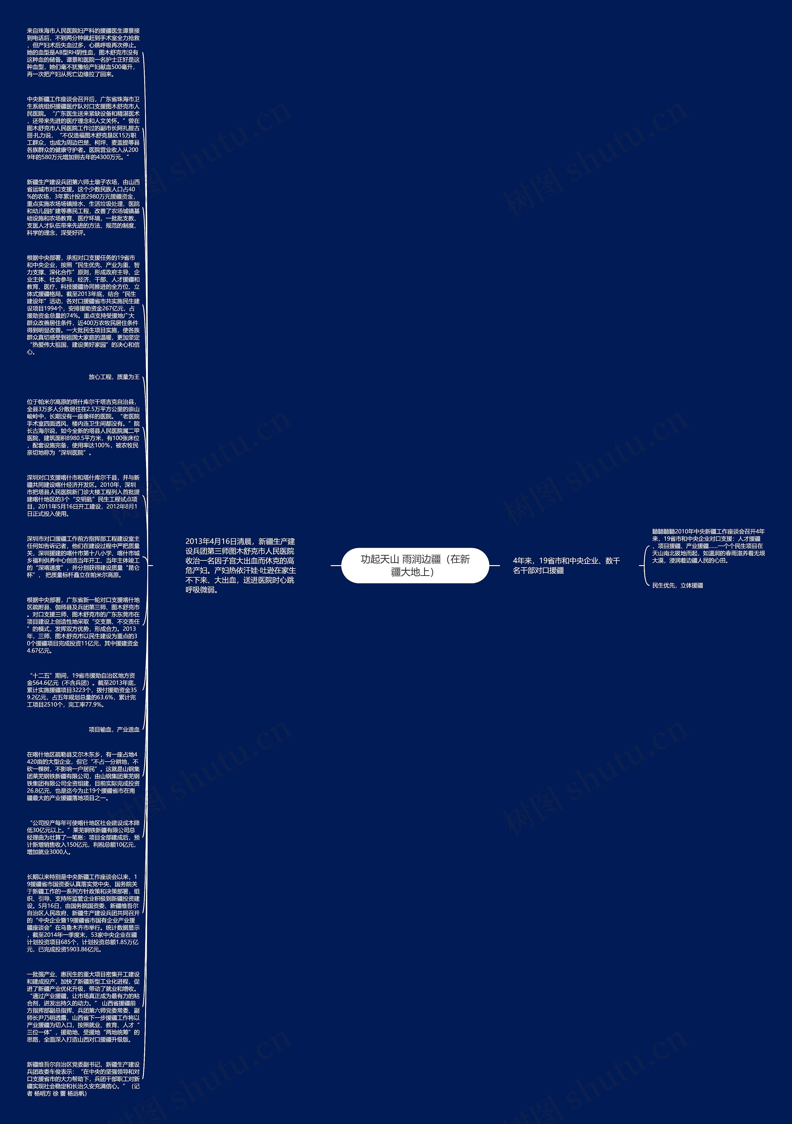 功起天山 雨润边疆（在新疆大地上）思维导图