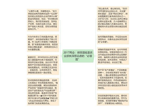 2017两会：保民增收是农业部长深思远虑的“必答题”