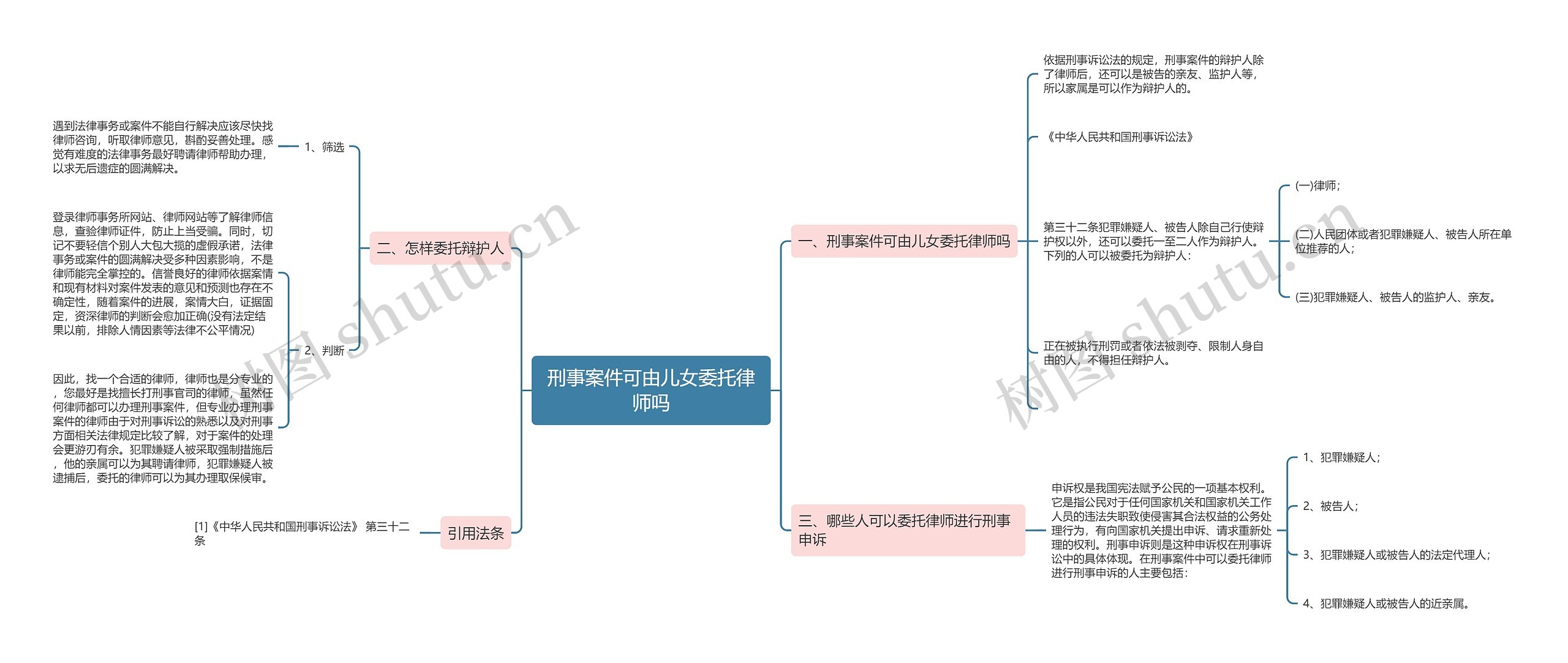 刑事案件可由儿女委托律师吗思维导图