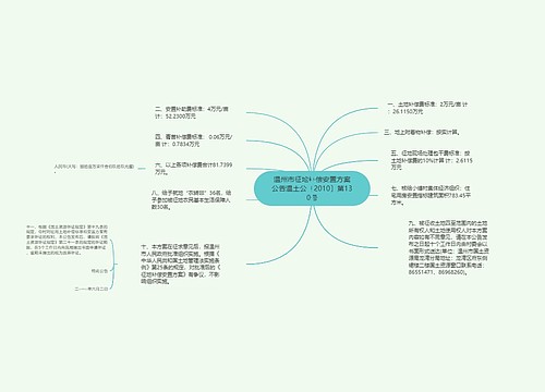 温州市征地补偿安置方案公告温土公〔2010〕第130号