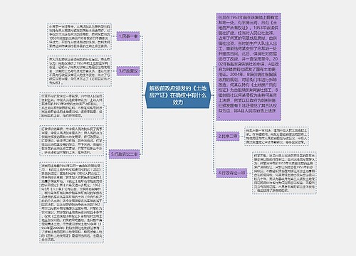 解放前政府颁发的《土地房产证》在确权中有什么效力