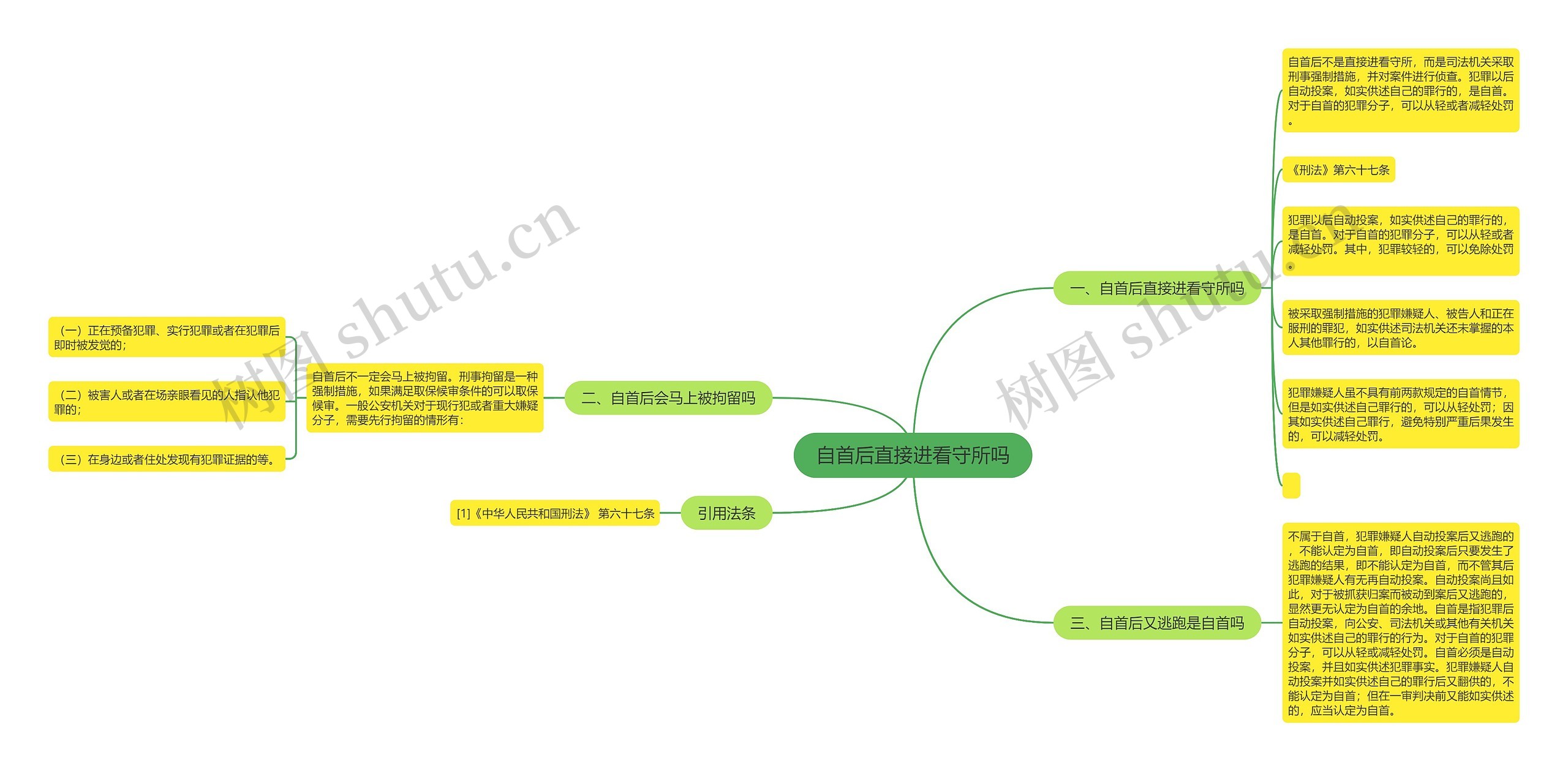 自首后直接进看守所吗思维导图