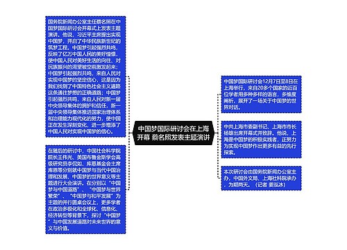 中国梦国际研讨会在上海开幕 蔡名照发表主题演讲