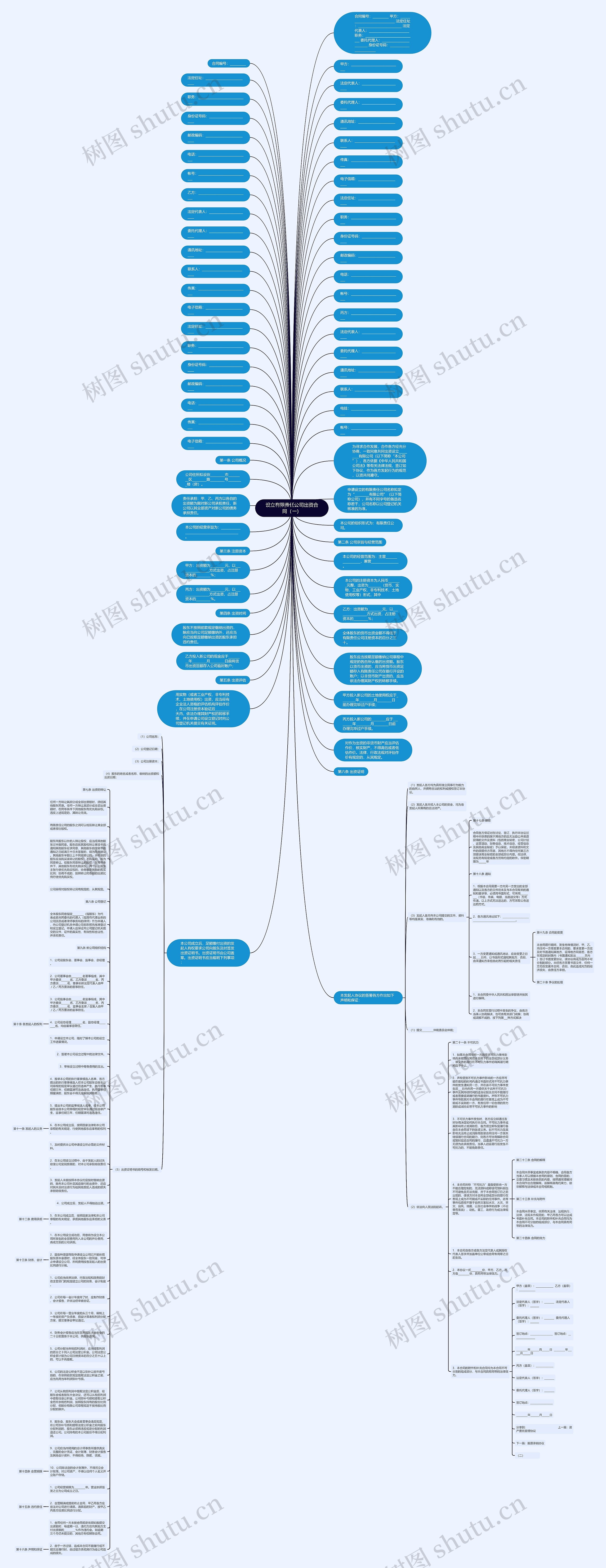 设立有限责任公司出资合同（一）思维导图