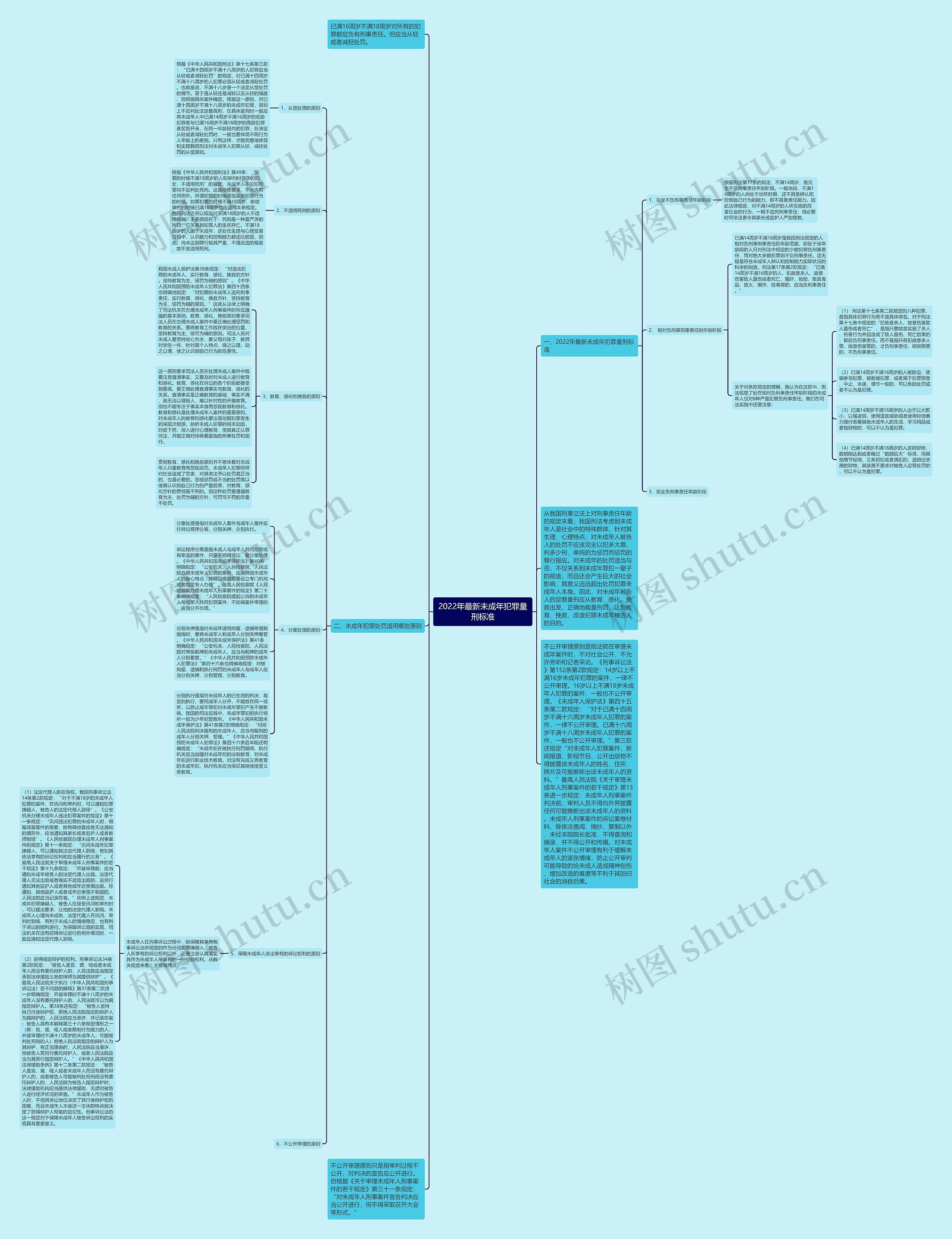2022年最新未成年犯罪量刑标准思维导图