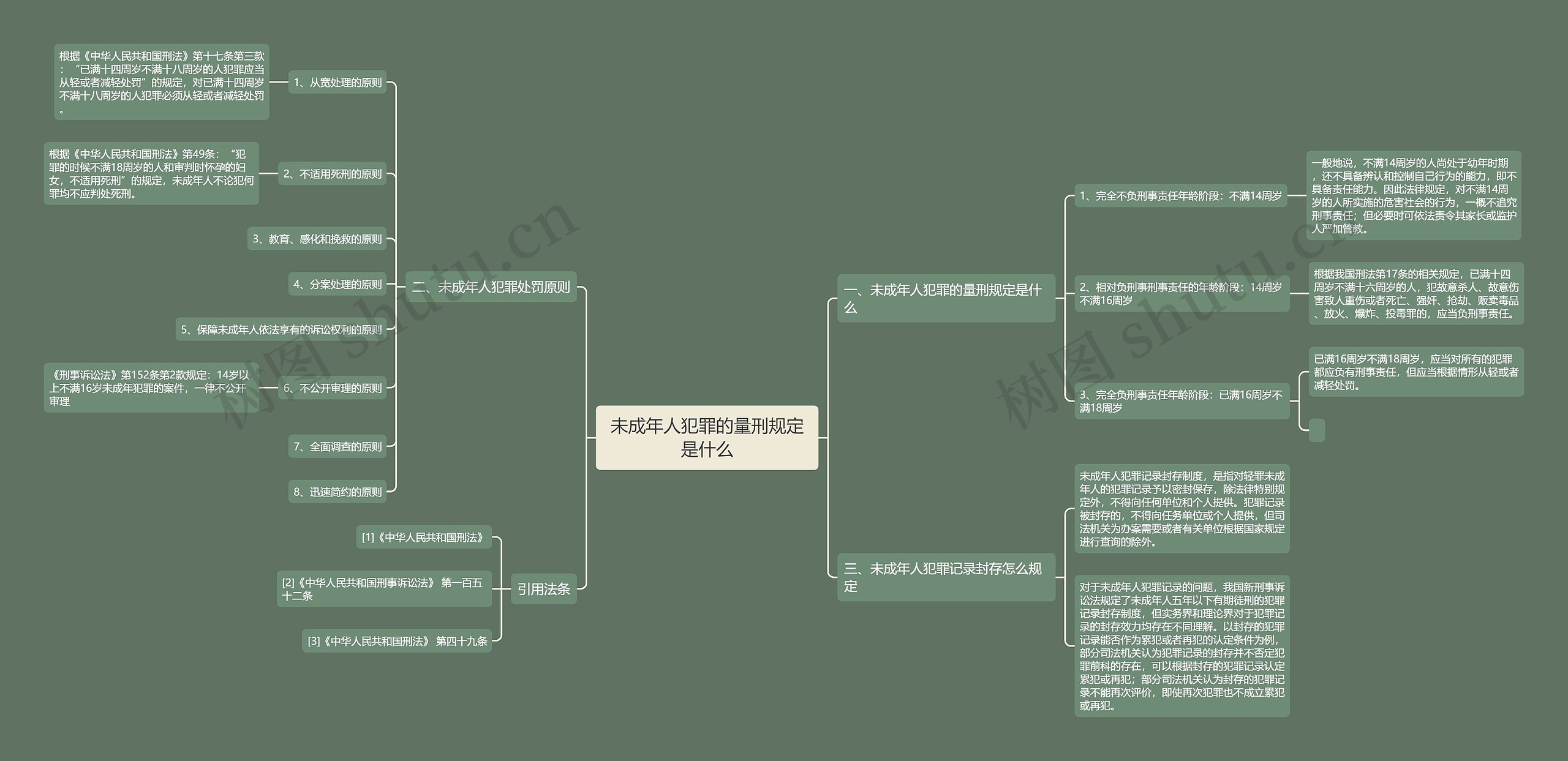 未成年人犯罪的量刑规定是什么思维导图