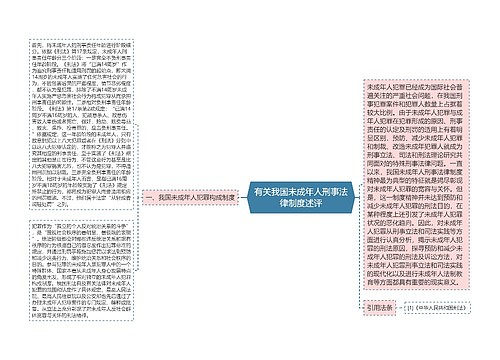 有关我国未成年人刑事法律制度述评