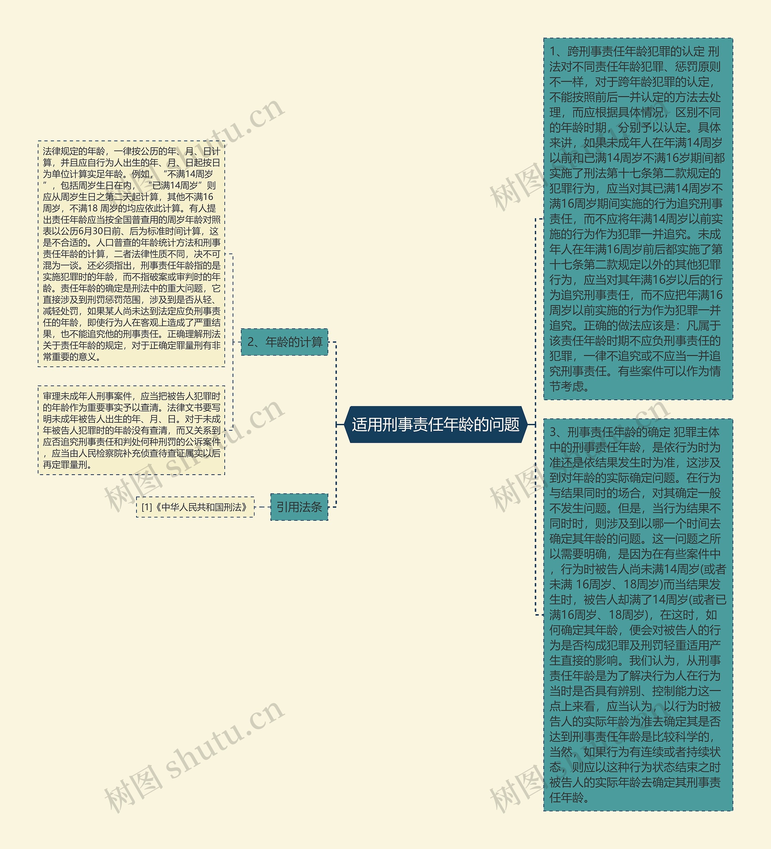 适用刑事责任年龄的问题思维导图