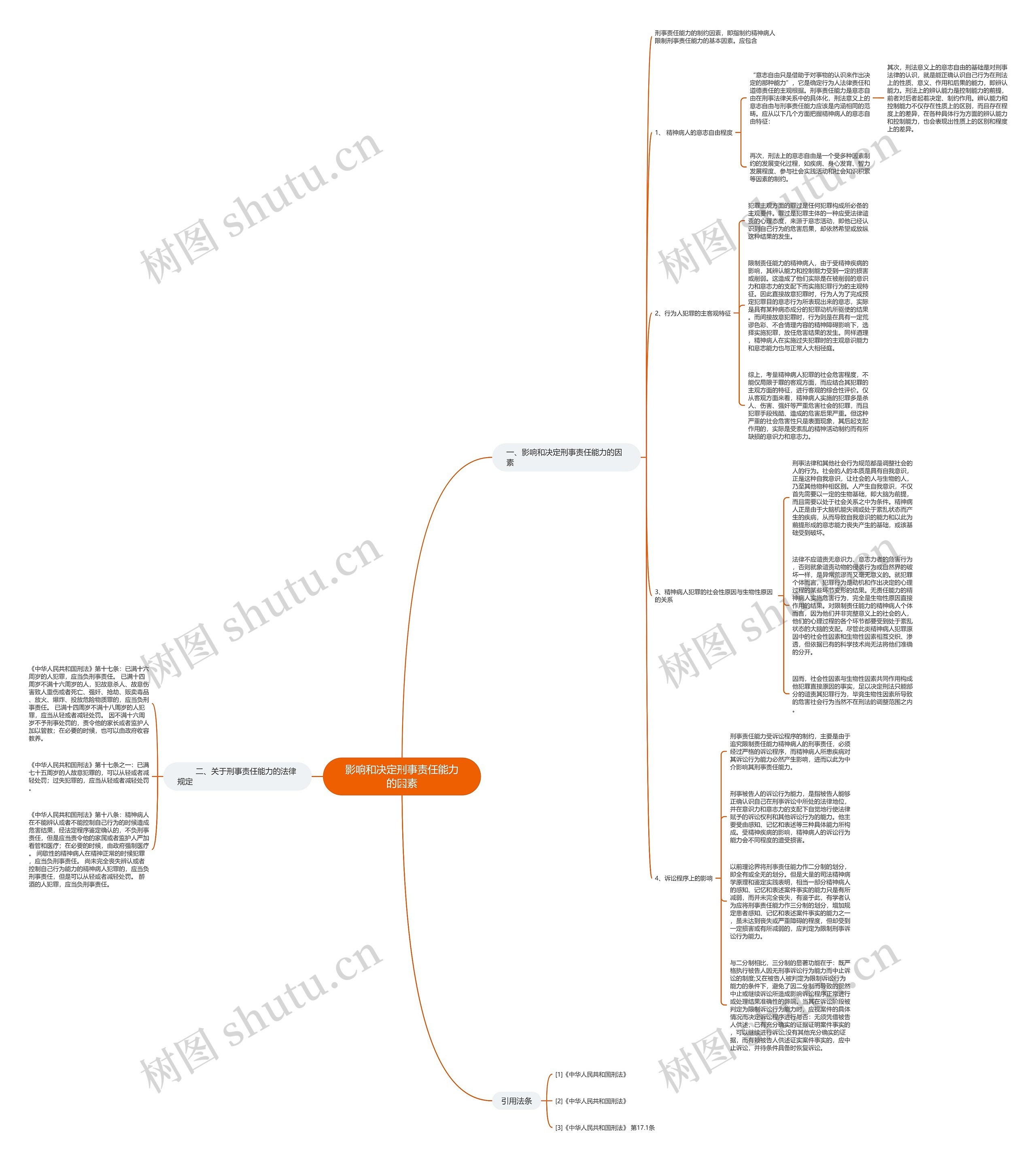 影响和决定刑事责任能力的因素思维导图