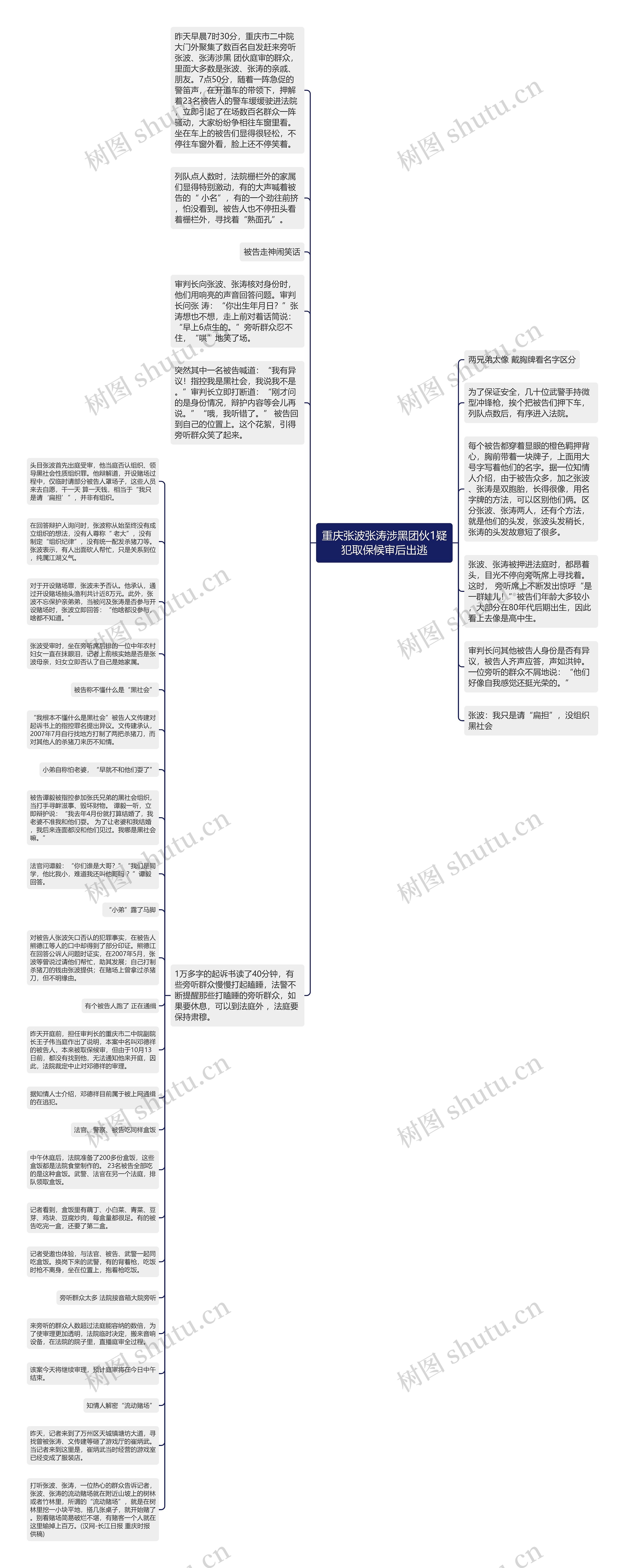 重庆张波张涛涉黑团伙1疑犯取保候审后出逃思维导图