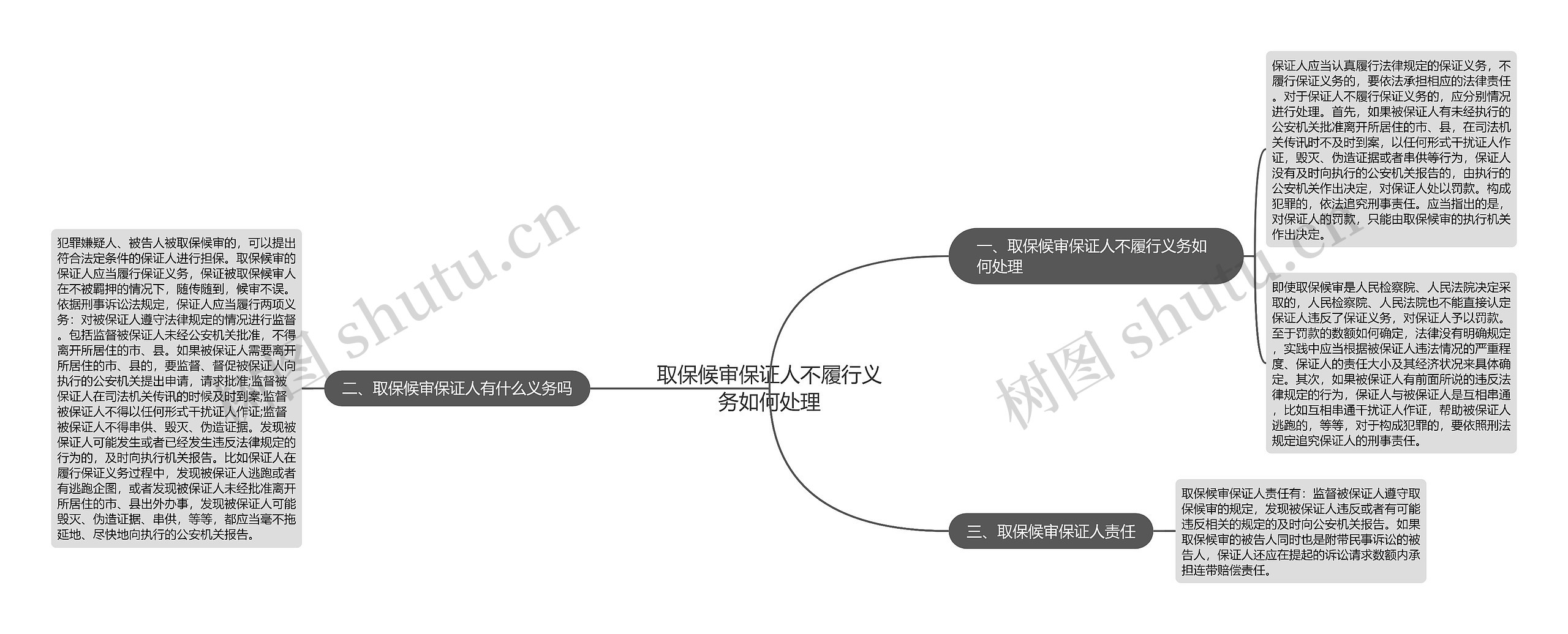 取保候审保证人不履行义务如何处理思维导图