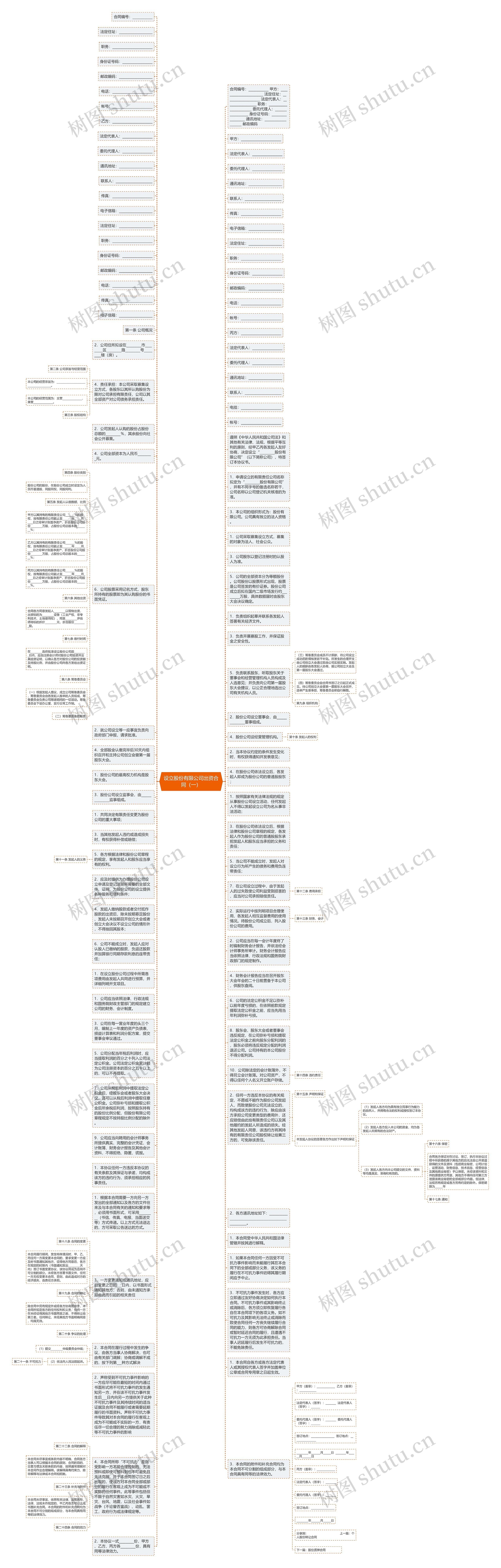 设立股份有限公司出资合同（一）思维导图