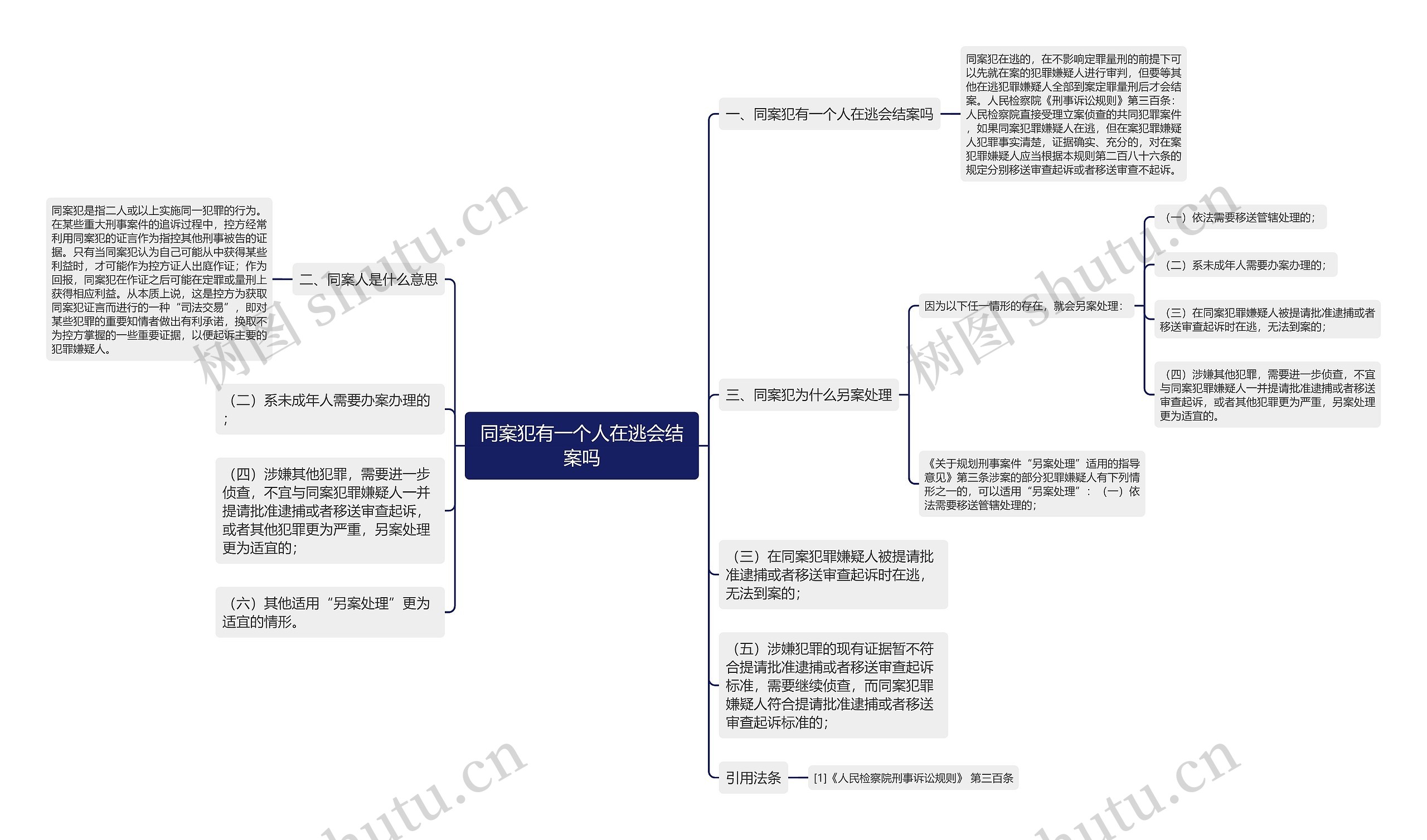 同案犯有一个人在逃会结案吗思维导图