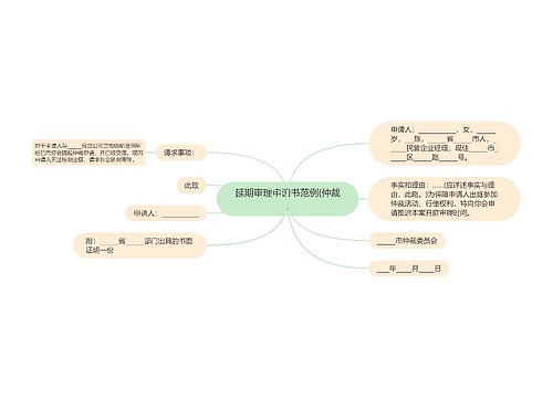 延期审理申请书范例(仲裁)