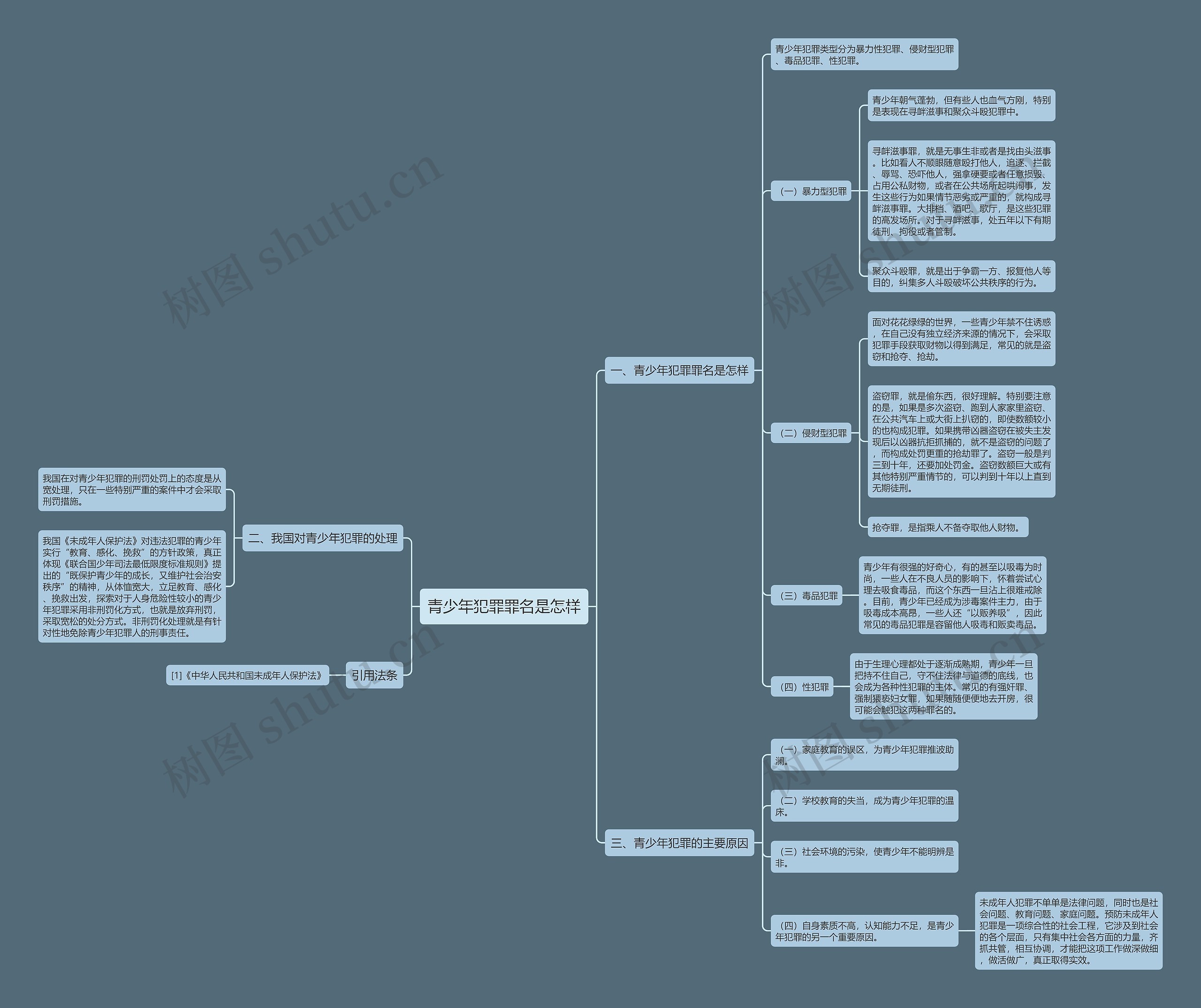 青少年犯罪罪名是怎样思维导图