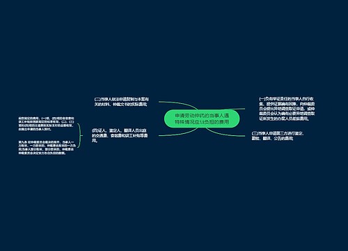 申请劳动仲裁的当事人遇特殊情况应当负担的费用