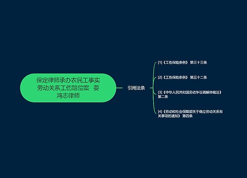 保定律师承办农民工事实劳动关系工伤赔偿案- 要鸿志律师