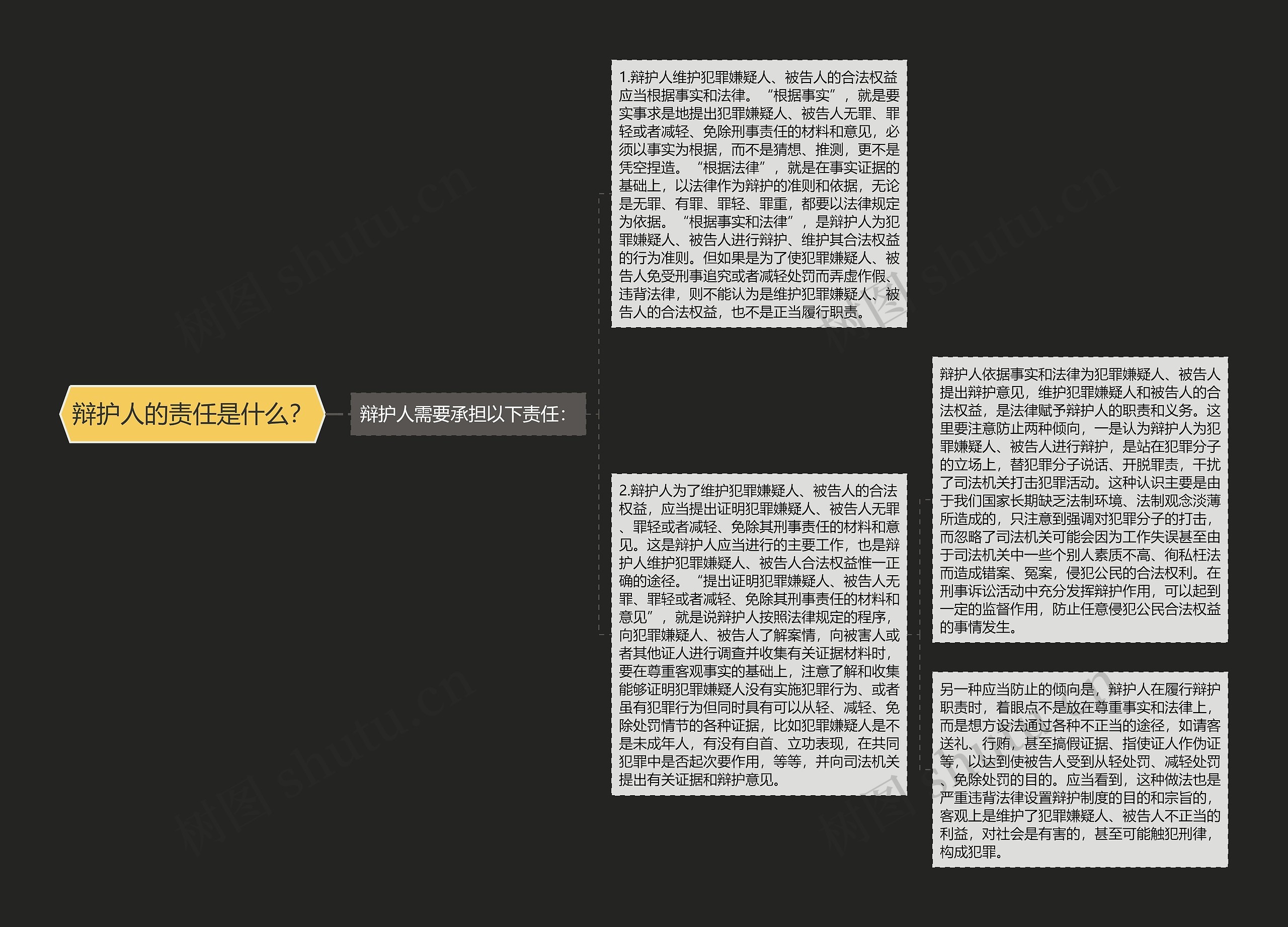 辩护人的责任是什么？思维导图