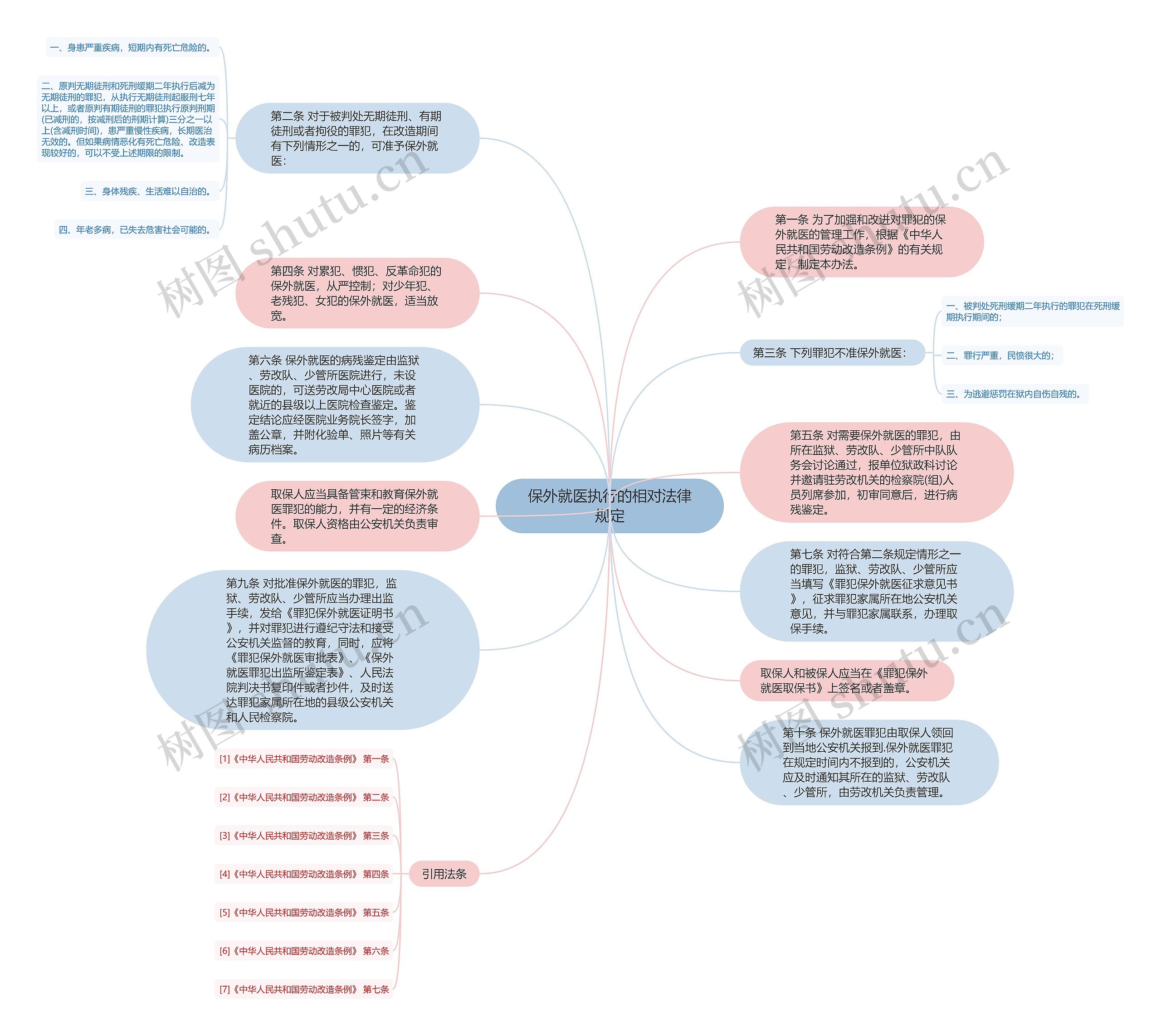 保外就医执行的相对法律规定思维导图