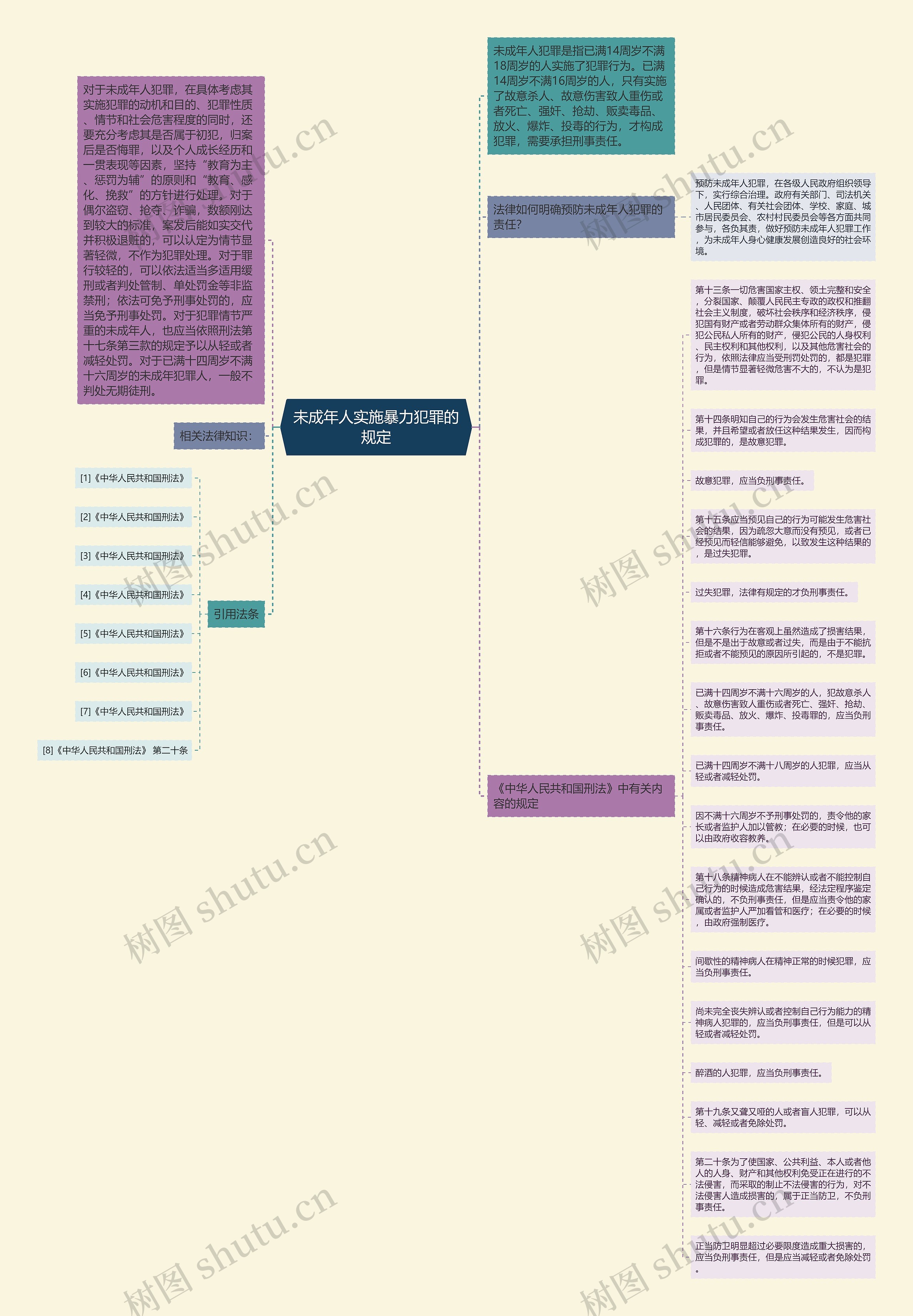 未成年人实施暴力犯罪的规定思维导图