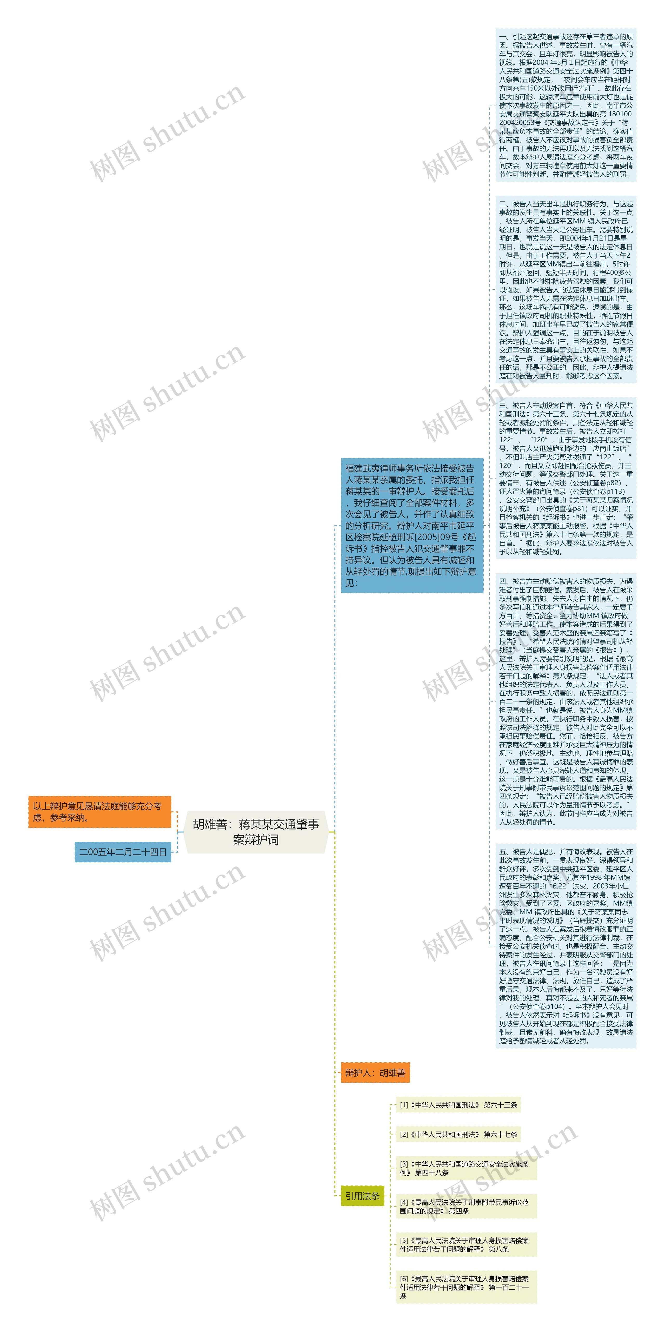 胡雄善：蒋某某交通肇事案辩护词