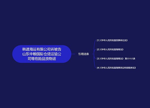 韩进海运有限公司诉被告山东中粮国际仓储运输公司等危险品货物运