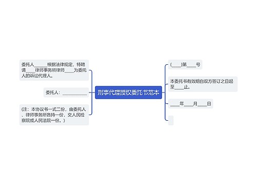 刑事代理授权委托书范本