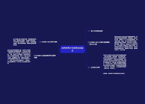 如何对青少年犯罪社区矫正