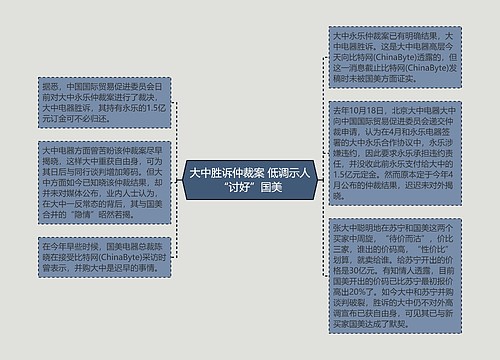 大中胜诉仲裁案 低调示人“讨好”国美