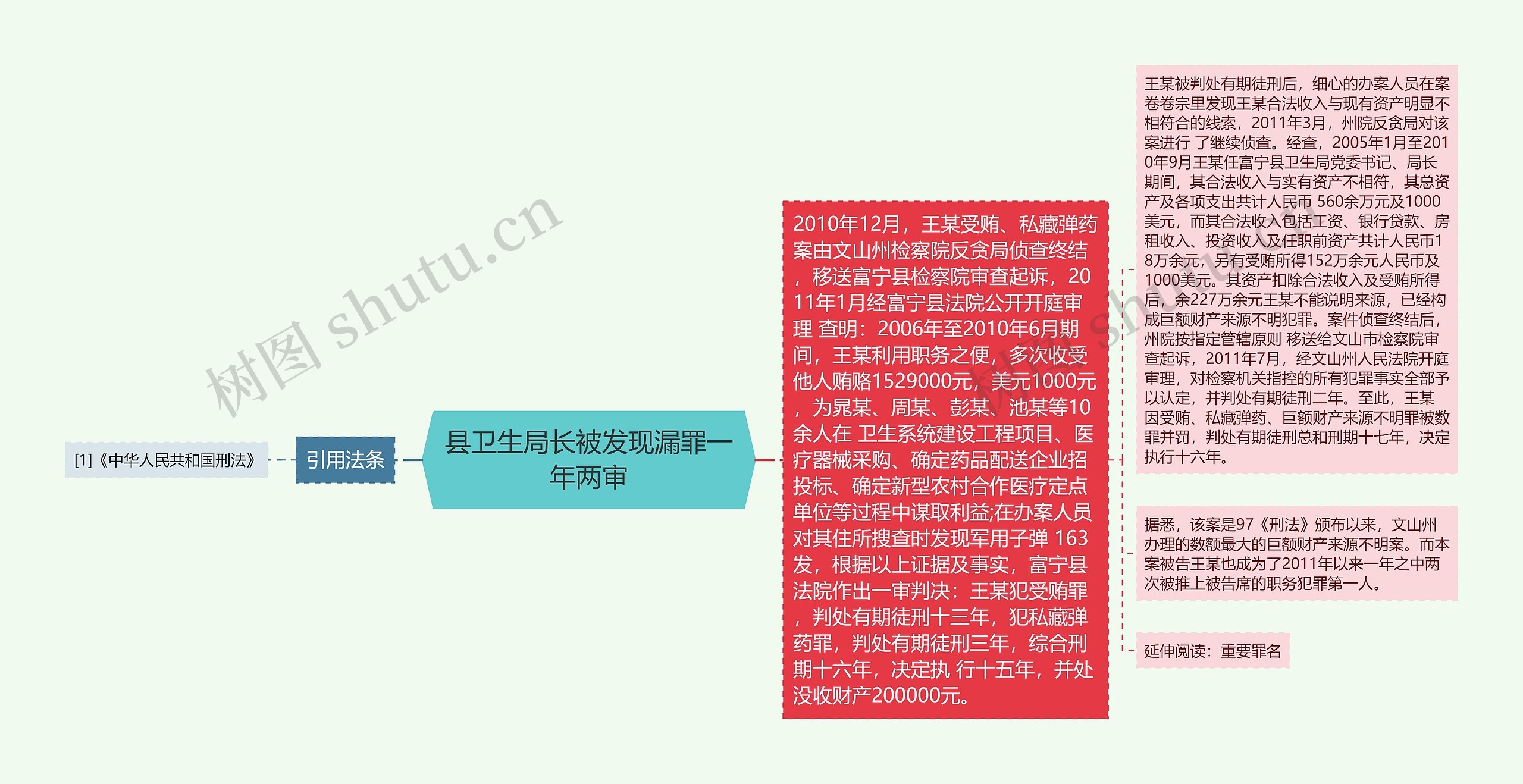 县卫生局长被发现漏罪一年两审思维导图