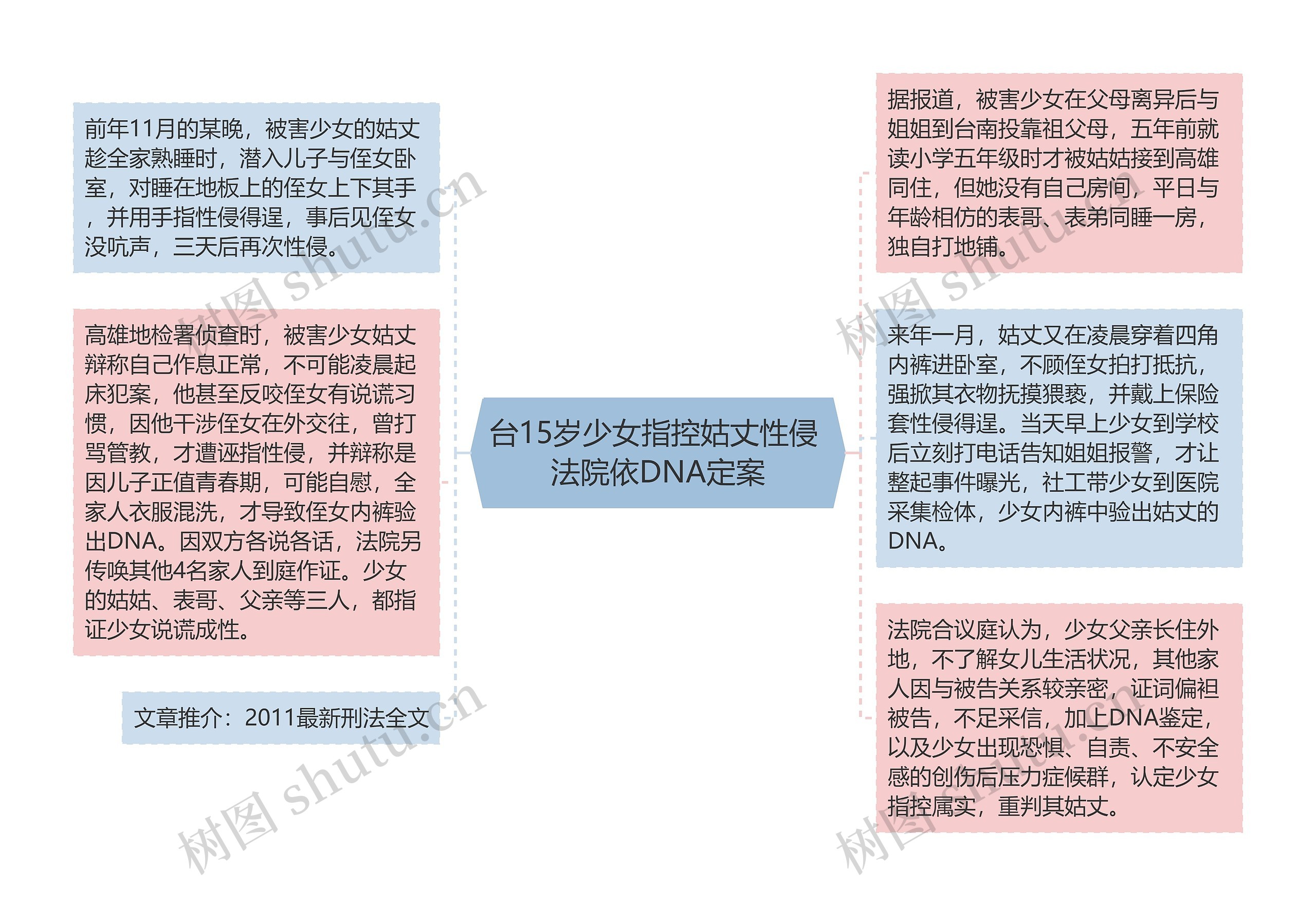 台15岁少女指控姑丈性侵 法院依DNA定案思维导图