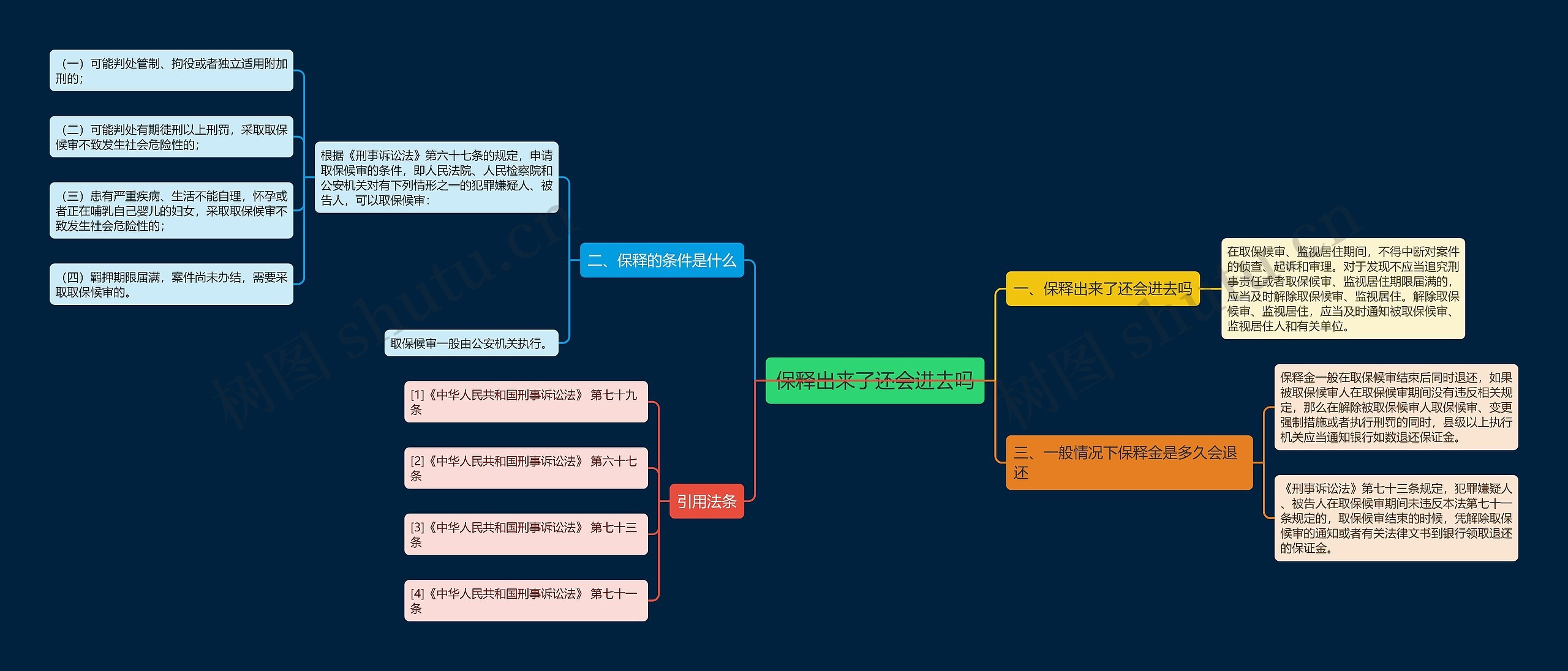 保释出来了还会进去吗思维导图